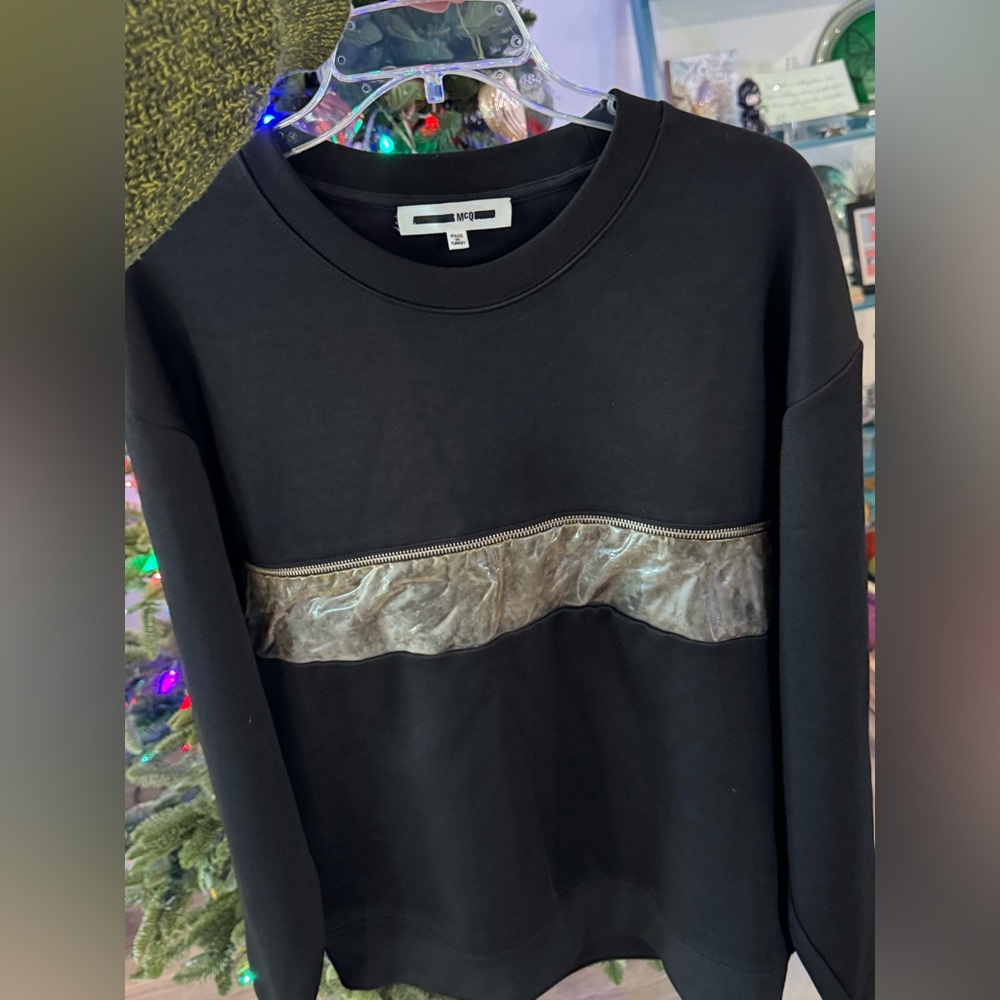Alexander McQueen McQ with COA zippered pocket oversized sweatshirt SMALL